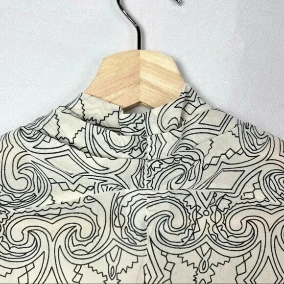 Cabi Beige & Black Printed Scrollwork Tunic Tank Top M #3091 - Picture 6 of 6